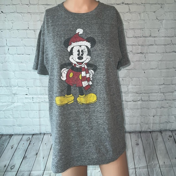 Disney Other - Disney Gray, Red & Yellow Xmas Mickey Mouse Shirt size S